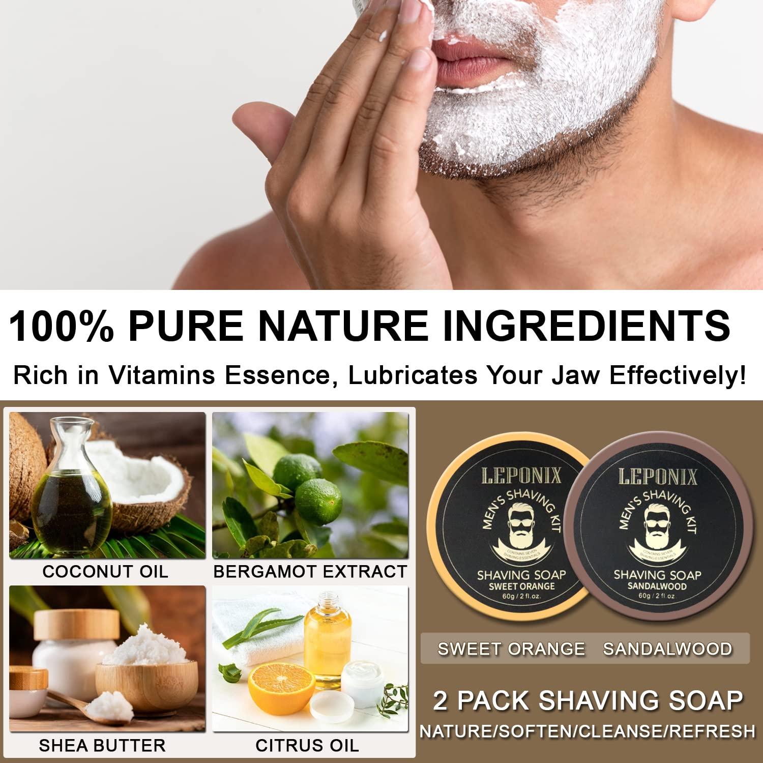 Kit de Afeitado Leponix - Navaja Recta, Jabón y Brocha