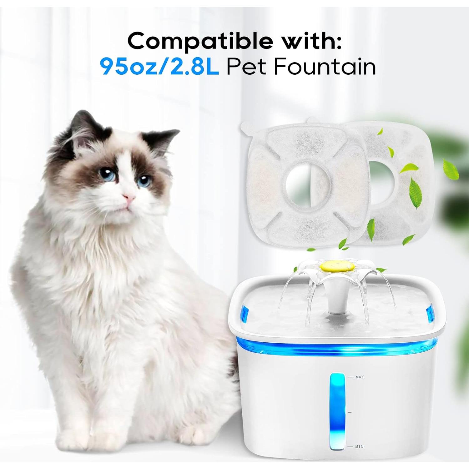 Filtros de agua para gatos MyfatBOSS - 12 repuestos + 12 esponjas