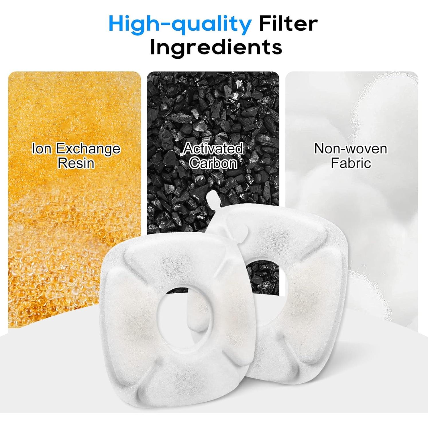 Filtros de agua para gatos MyfatBOSS - 12 repuestos + 12 esponjas