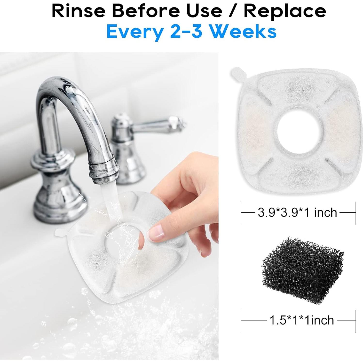 Filtros de agua para gatos MyfatBOSS - 12 repuestos + 12 esponjas