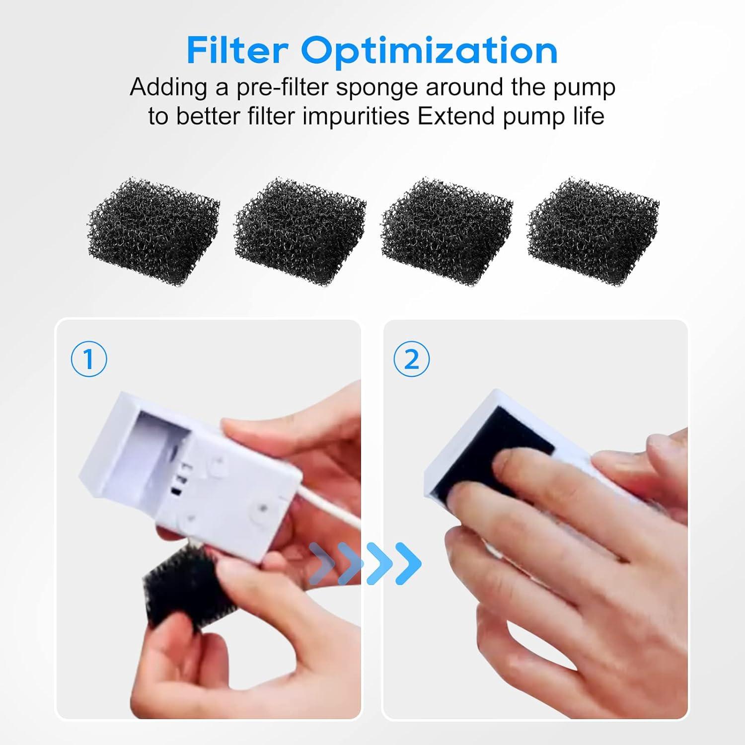 Filtros de agua para gatos MyfatBOSS - 12 repuestos + 12 esponjas