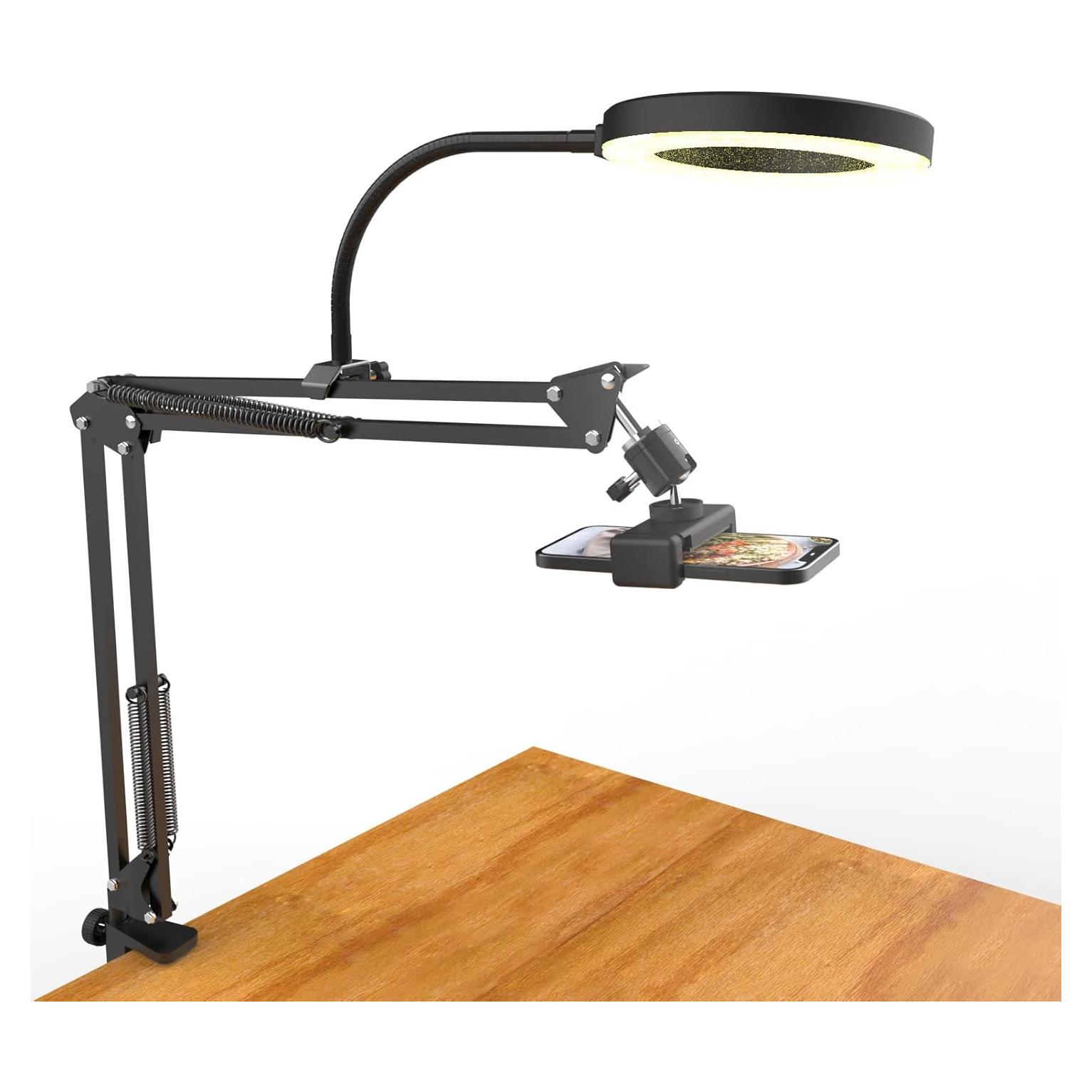 Soporte de cámara Pozliv p-vlight con luz de anillo 15 cm