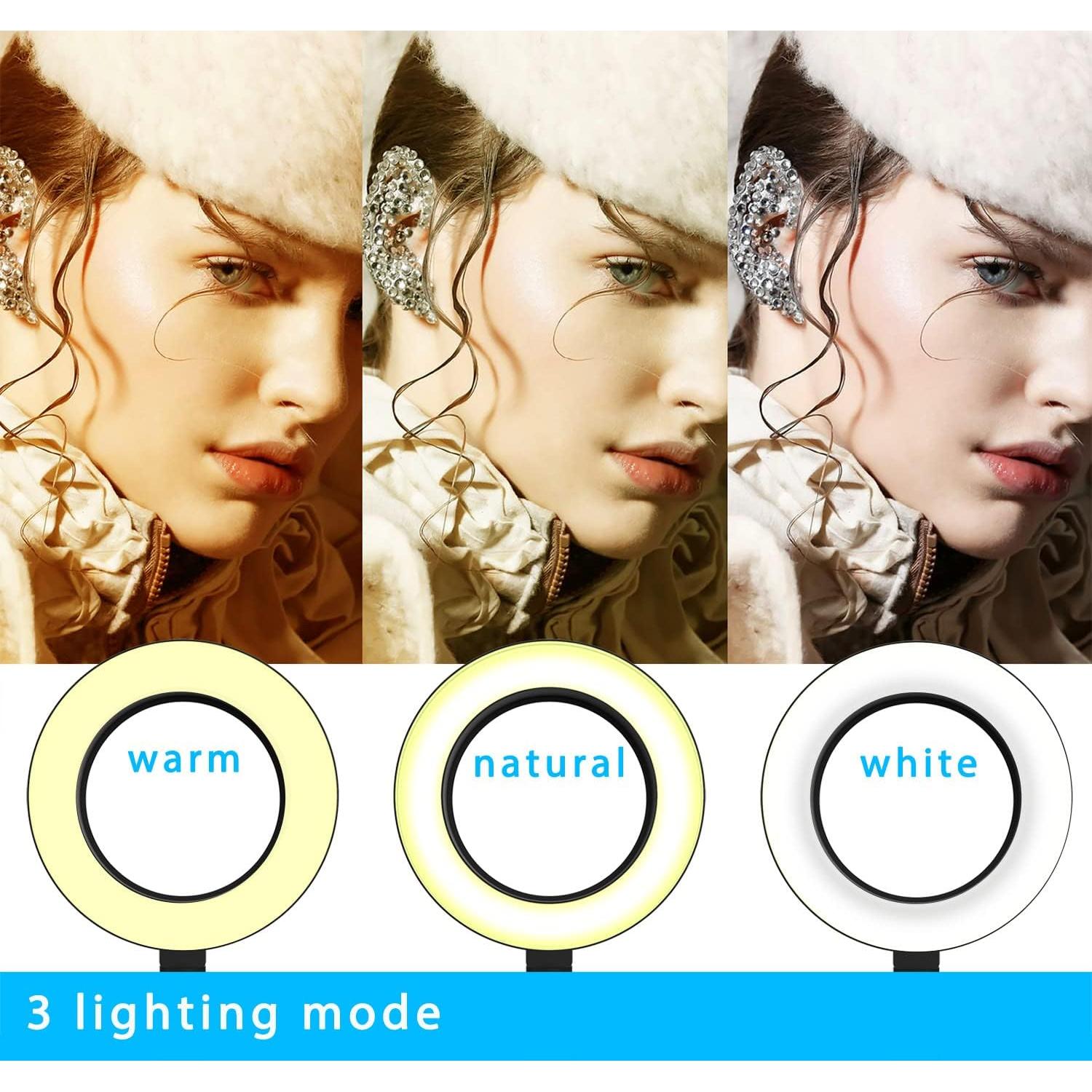 Soporte de cámara Pozliv p-vlight con luz de anillo 15 cm