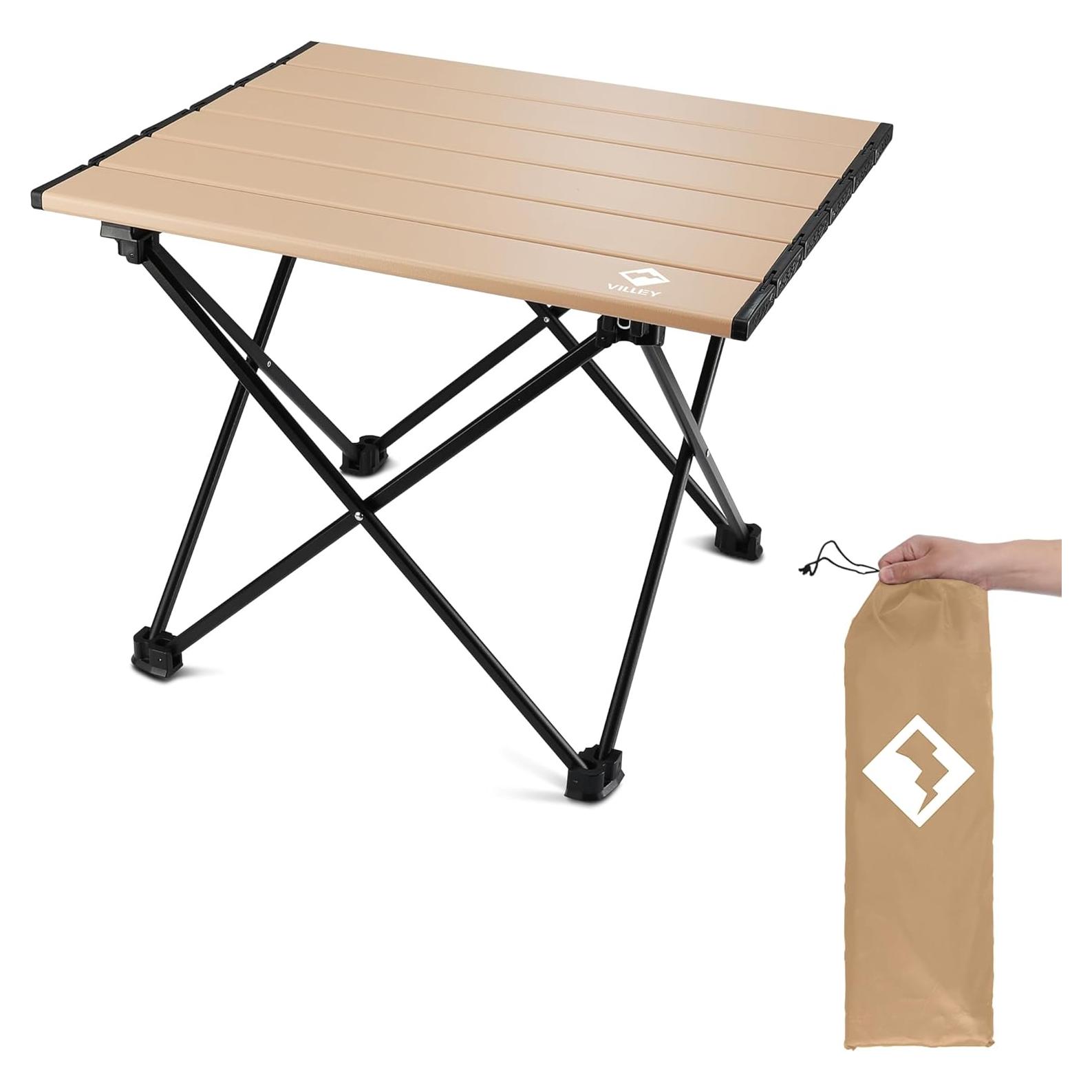 Mesa de Camping VILLEY Plegable 16" Aluminio Azul