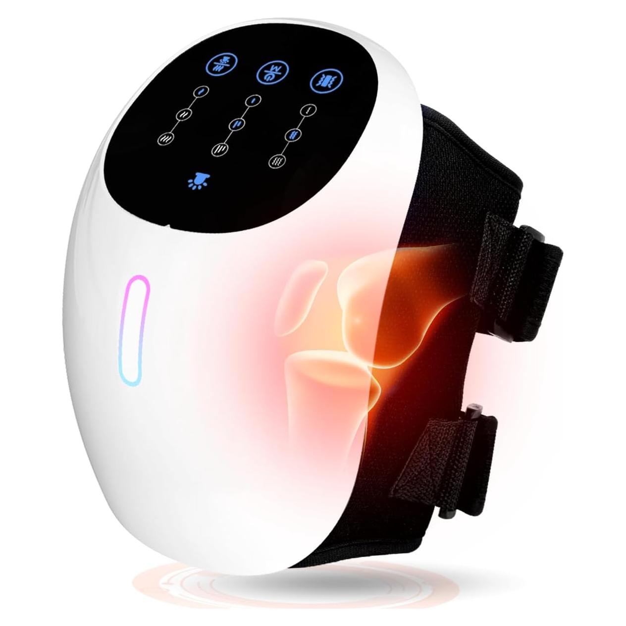 Masajeador de Rodilla Inalámbrico HXMBFBF con Calor y Luz Roja