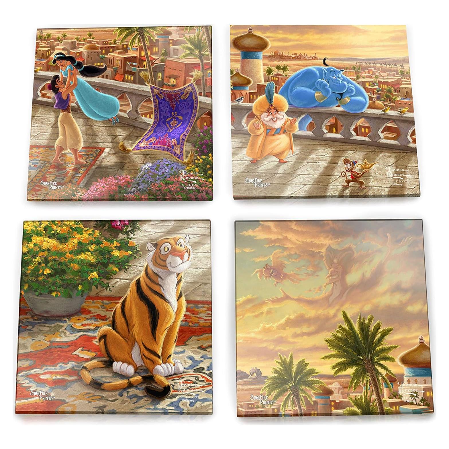 Set de 4 Posavasos de Vidrio Aladino y Jasmine Trend Setters