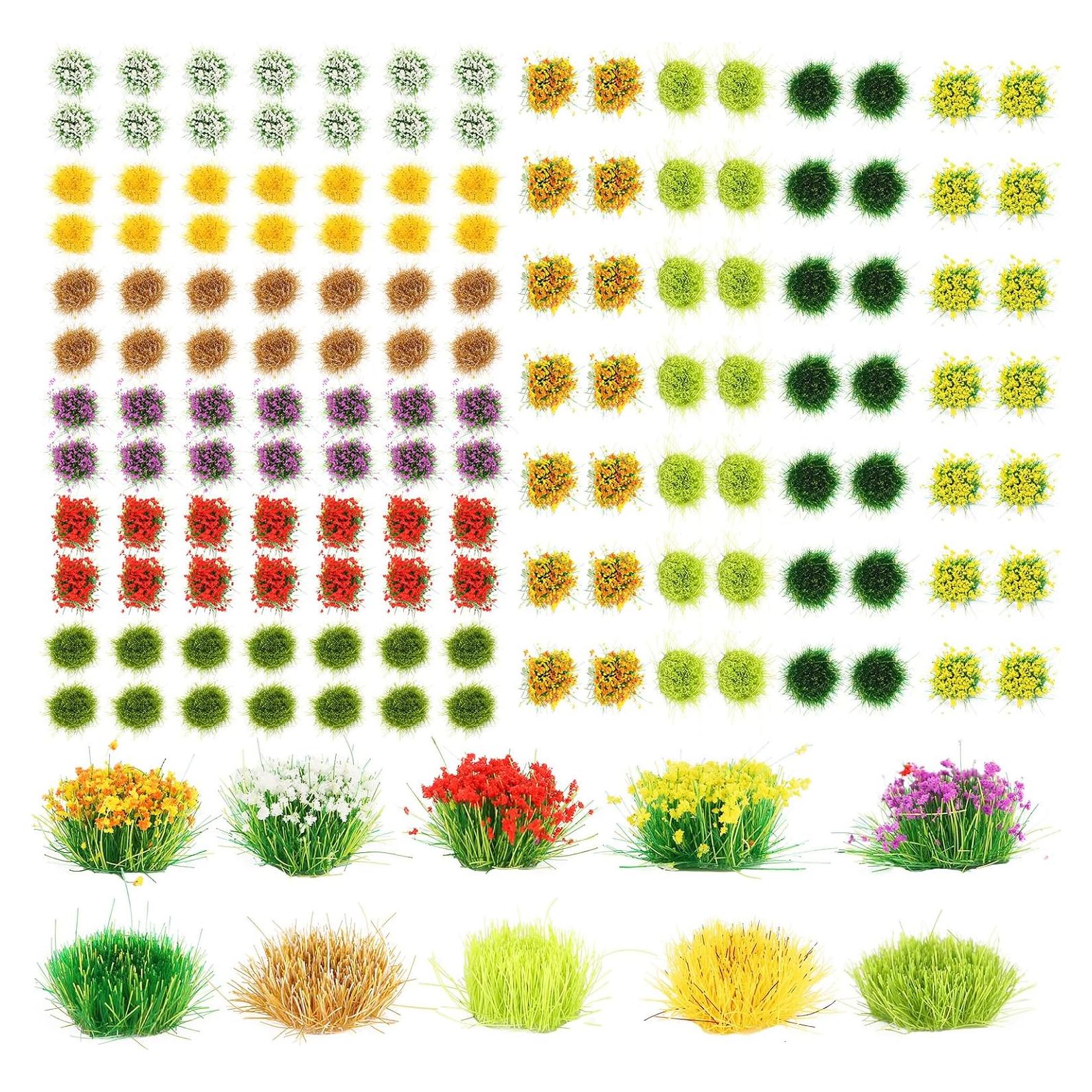 140 Piezas Grupos de Flores Miniatura Spriplant para Dioramas
