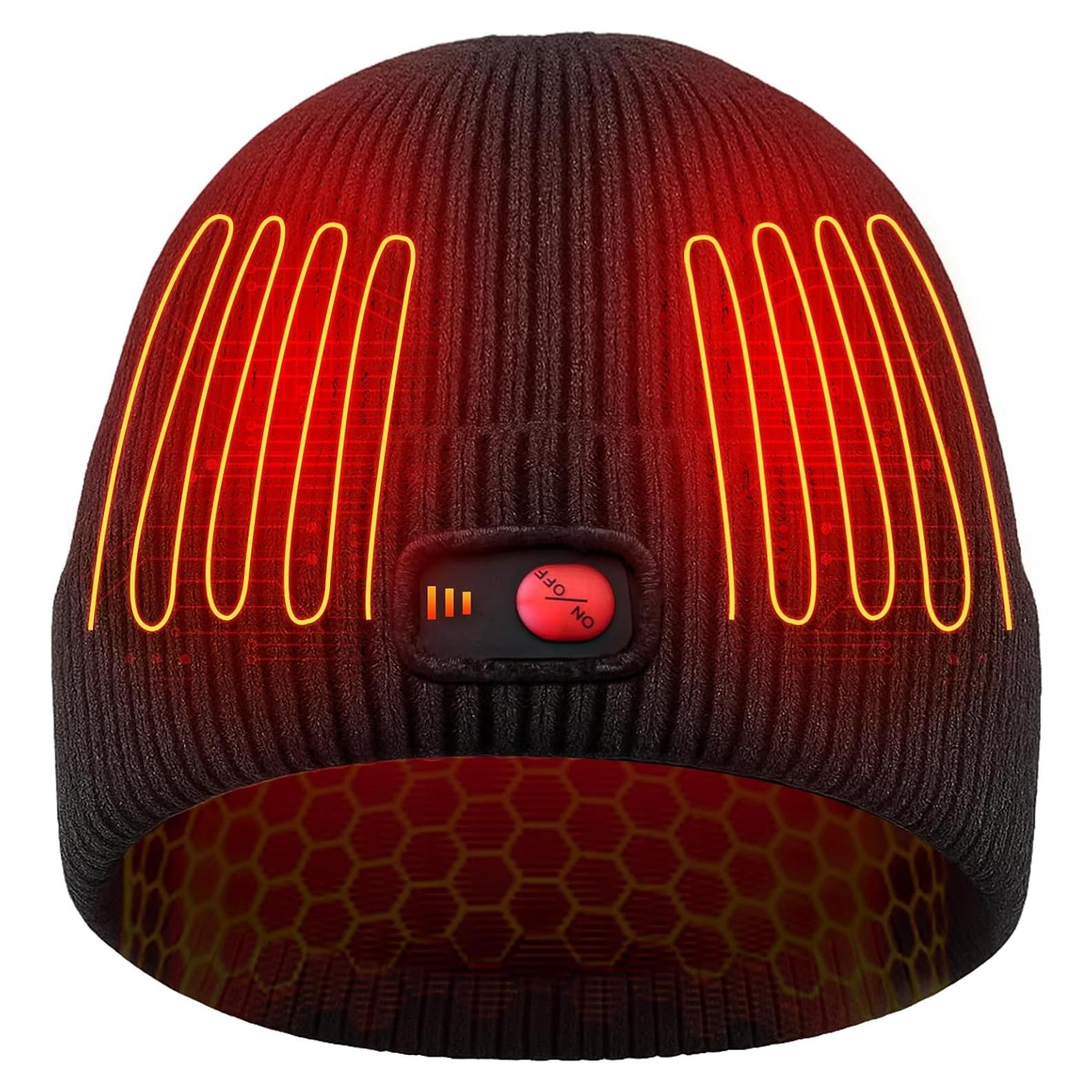 Gorro Calentado YHMOOMSIN Eléctrico 3 Niveles Calor Negro