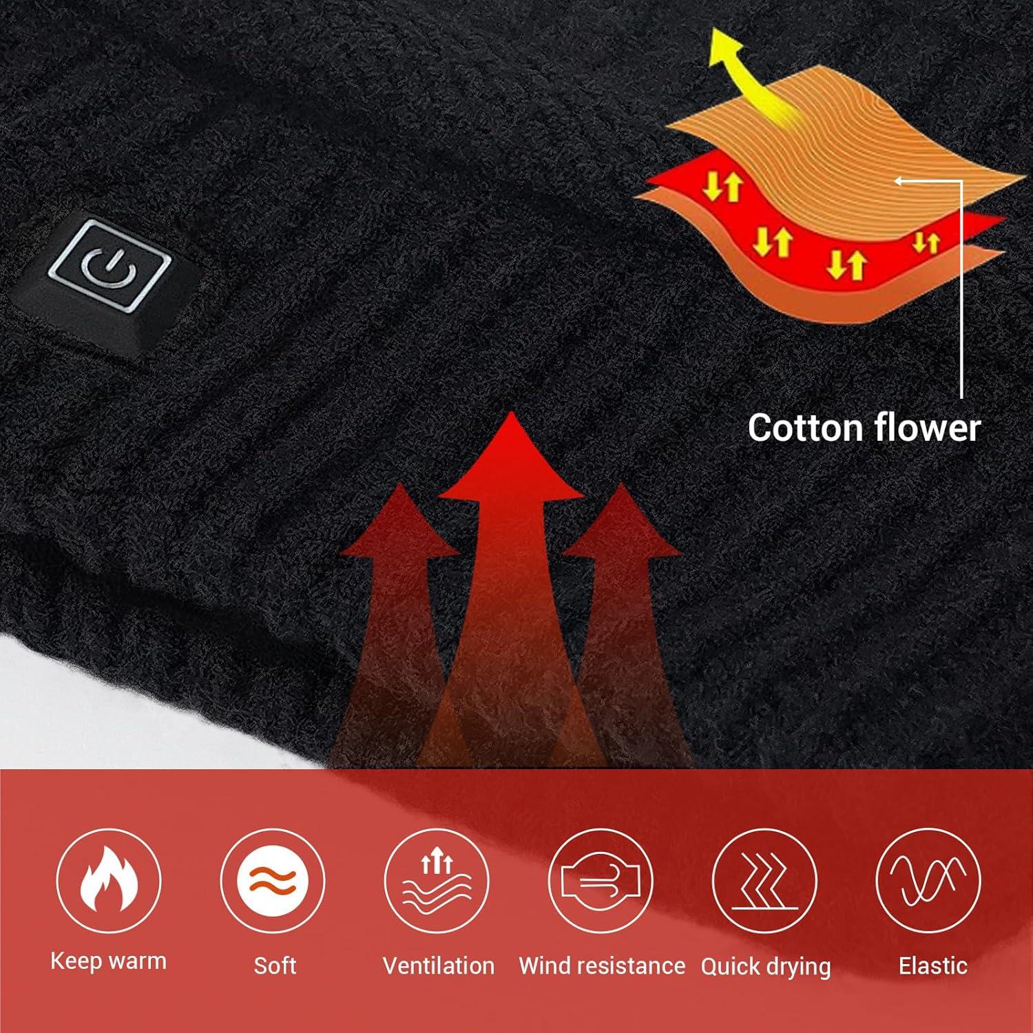 Gorro Térmico Amoskey Eléctrico Recargable Negro 2700mAh