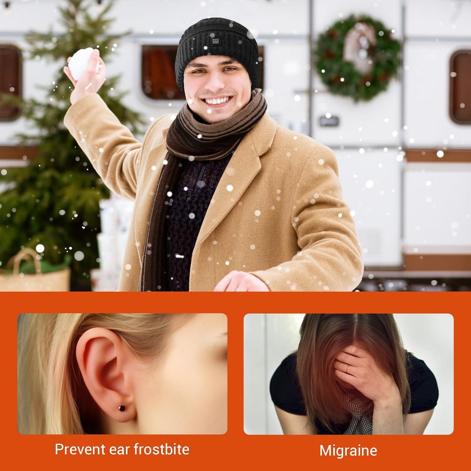 Gorro Térmico Amoskey Eléctrico Recargable Negro 2700mAh