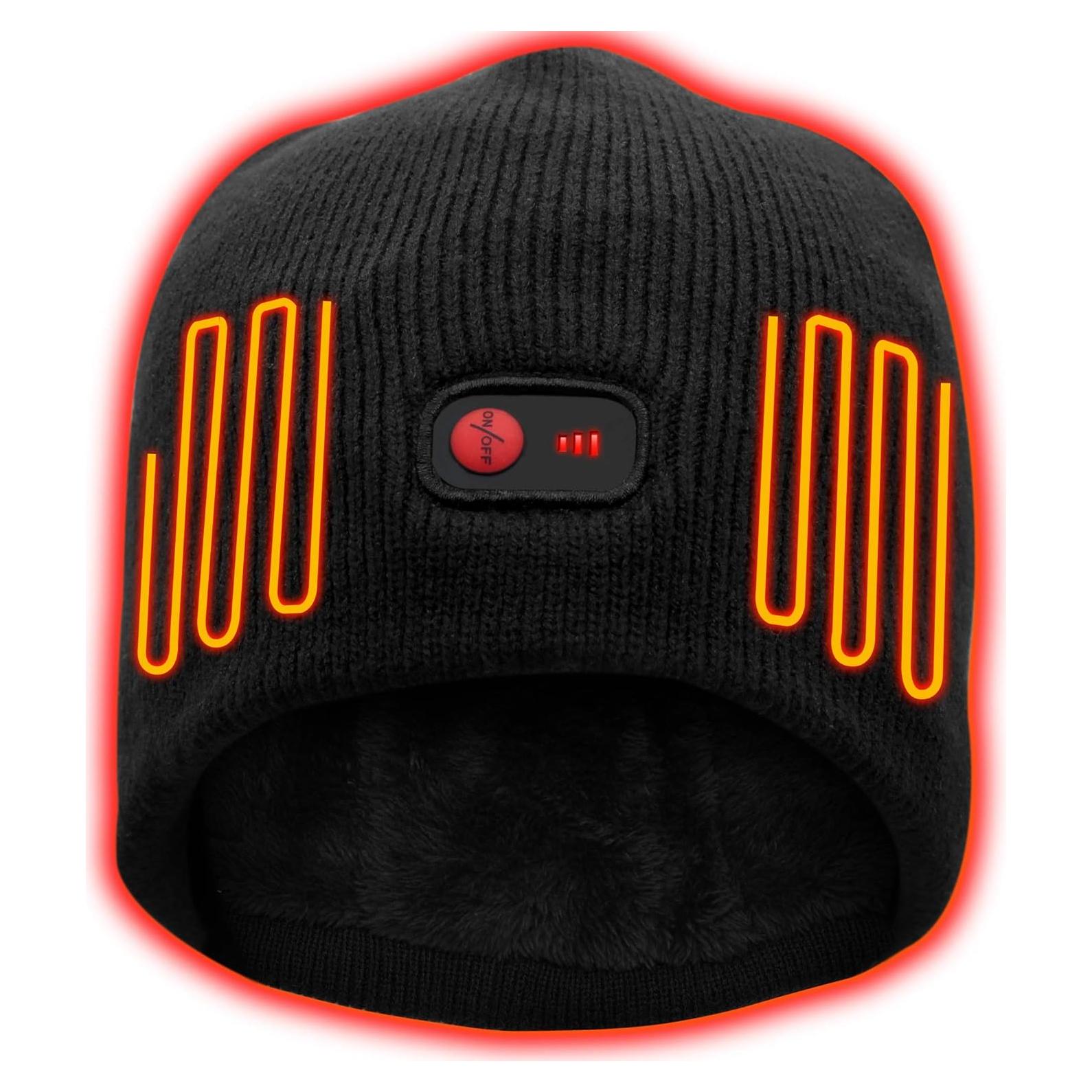 Gorro Calentado QILOVE 7.4V Unisex Negro - Invierno