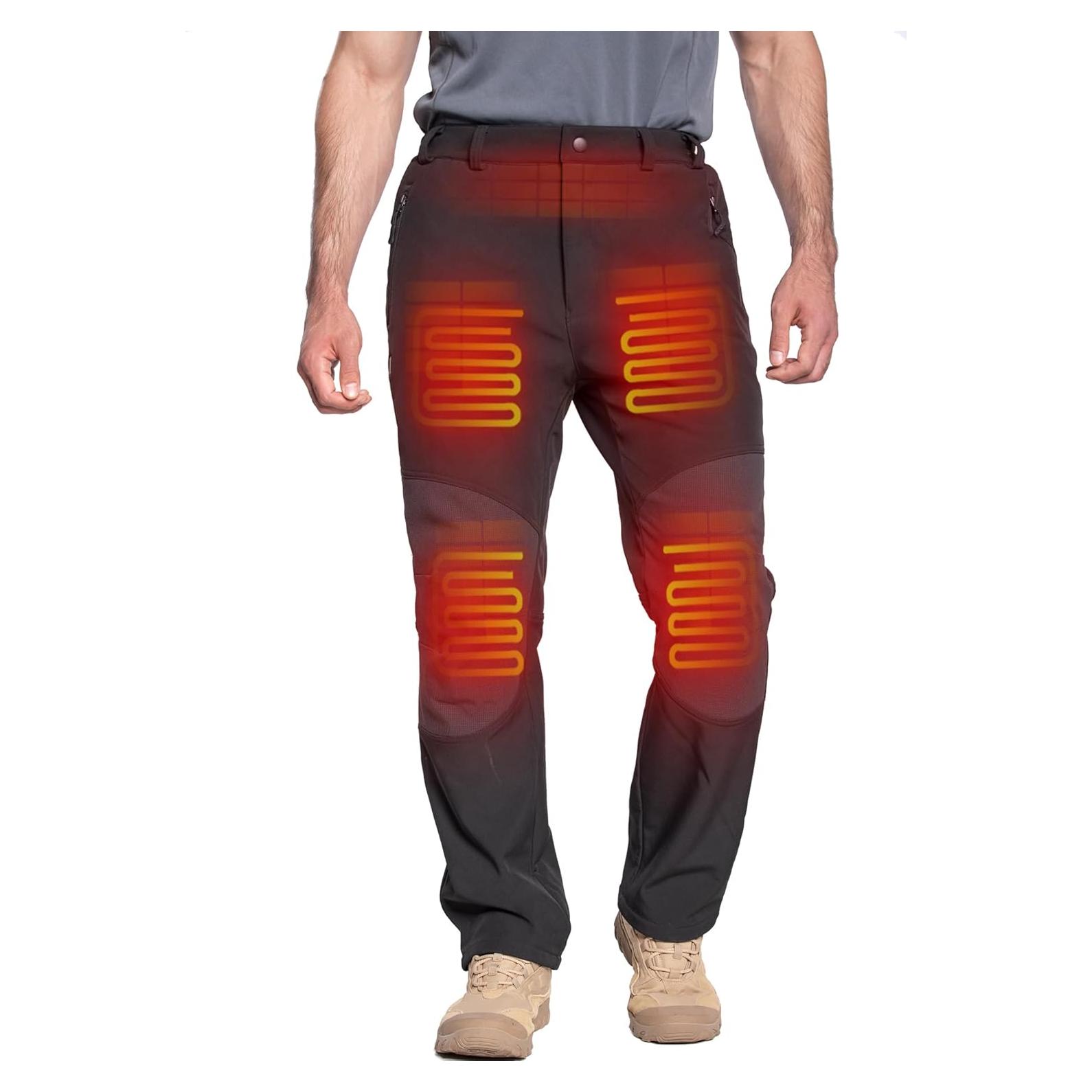 Pantalones Calentados DEWBU para Hombre 12V Softshell Negro