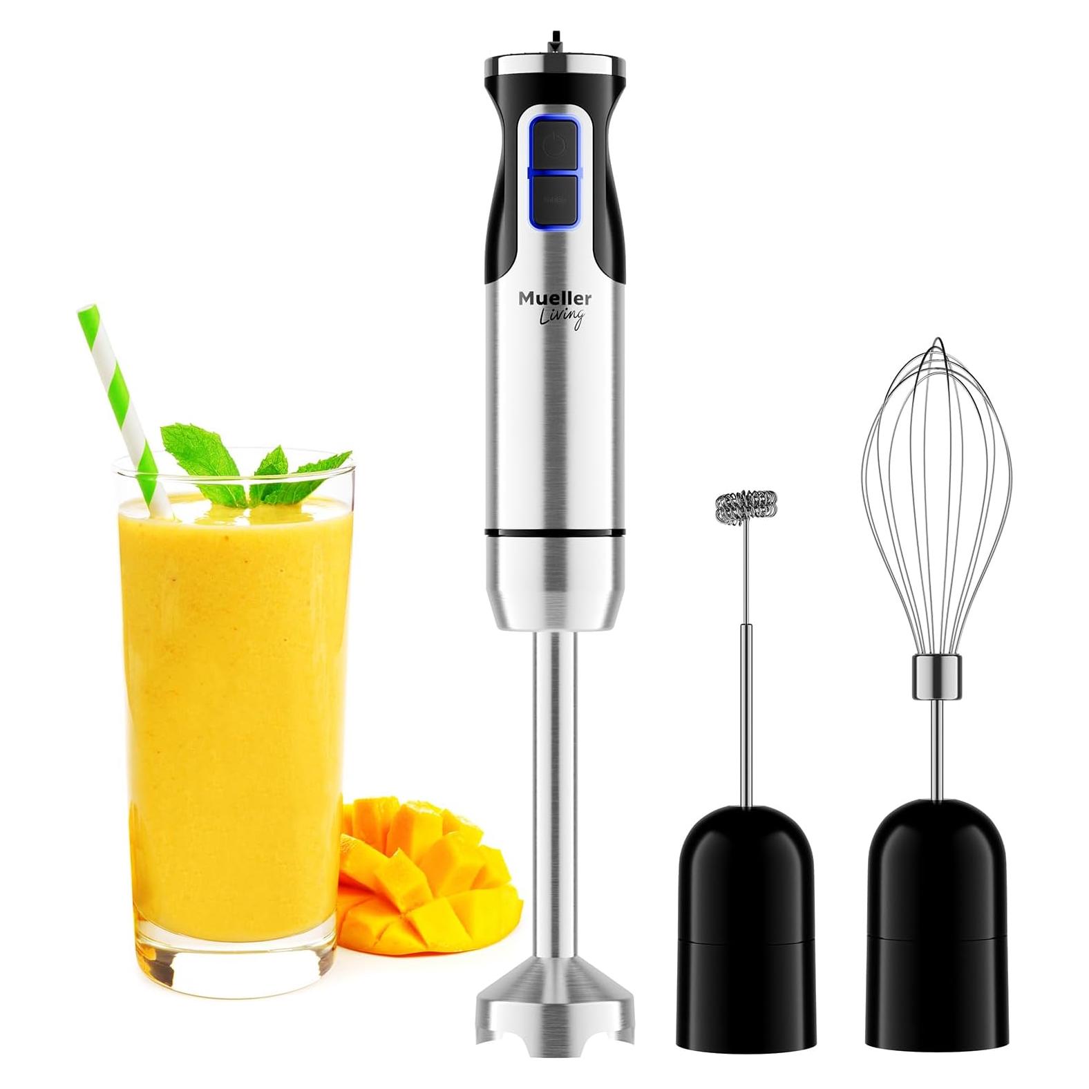 Batidora de Inmersión Mueller 3 en 1 Acero Inoxidable 8 Velocidades