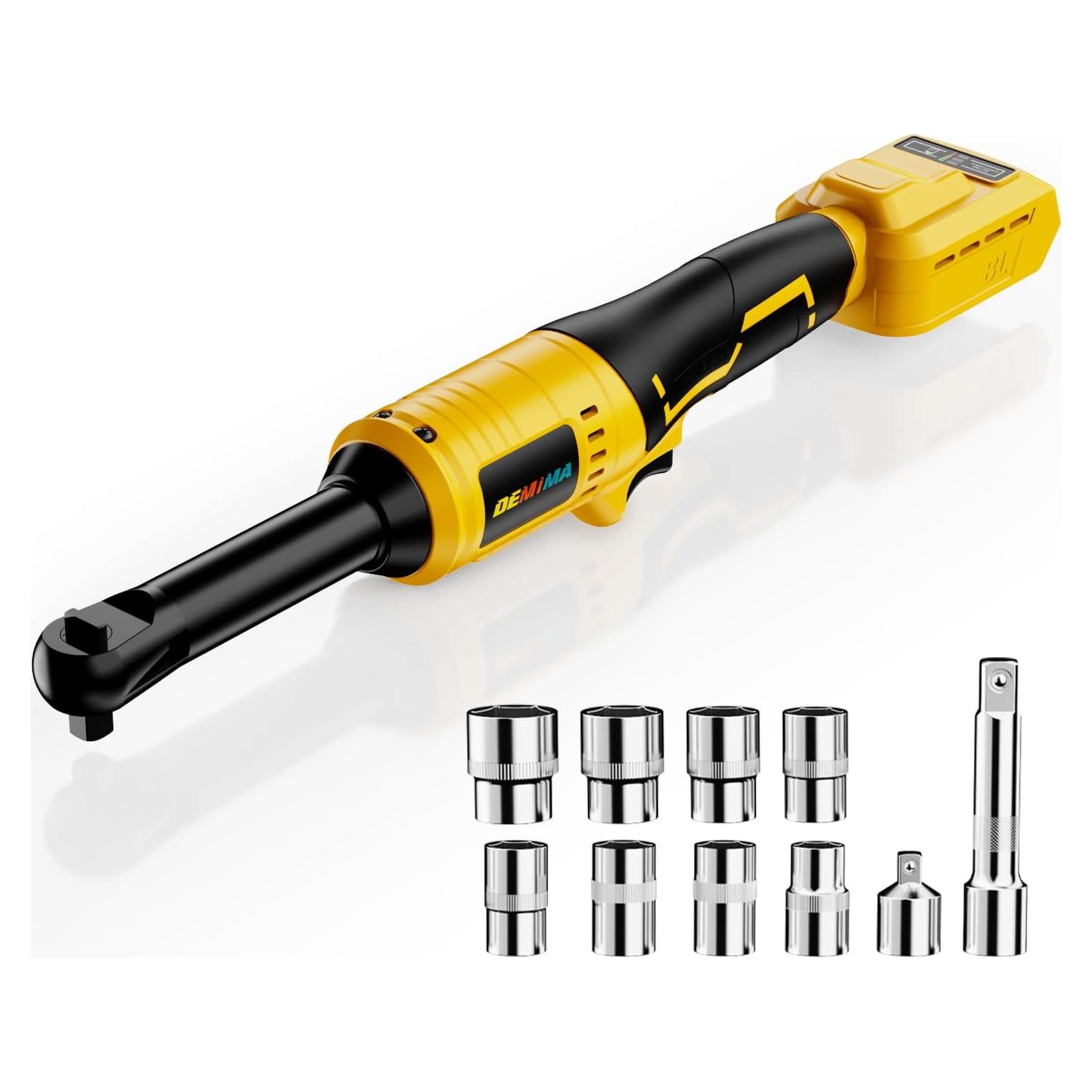 Llave de Trinquete Inalámbrica DEMIMA 20V 3/8" 100N·m con 8 Sockets