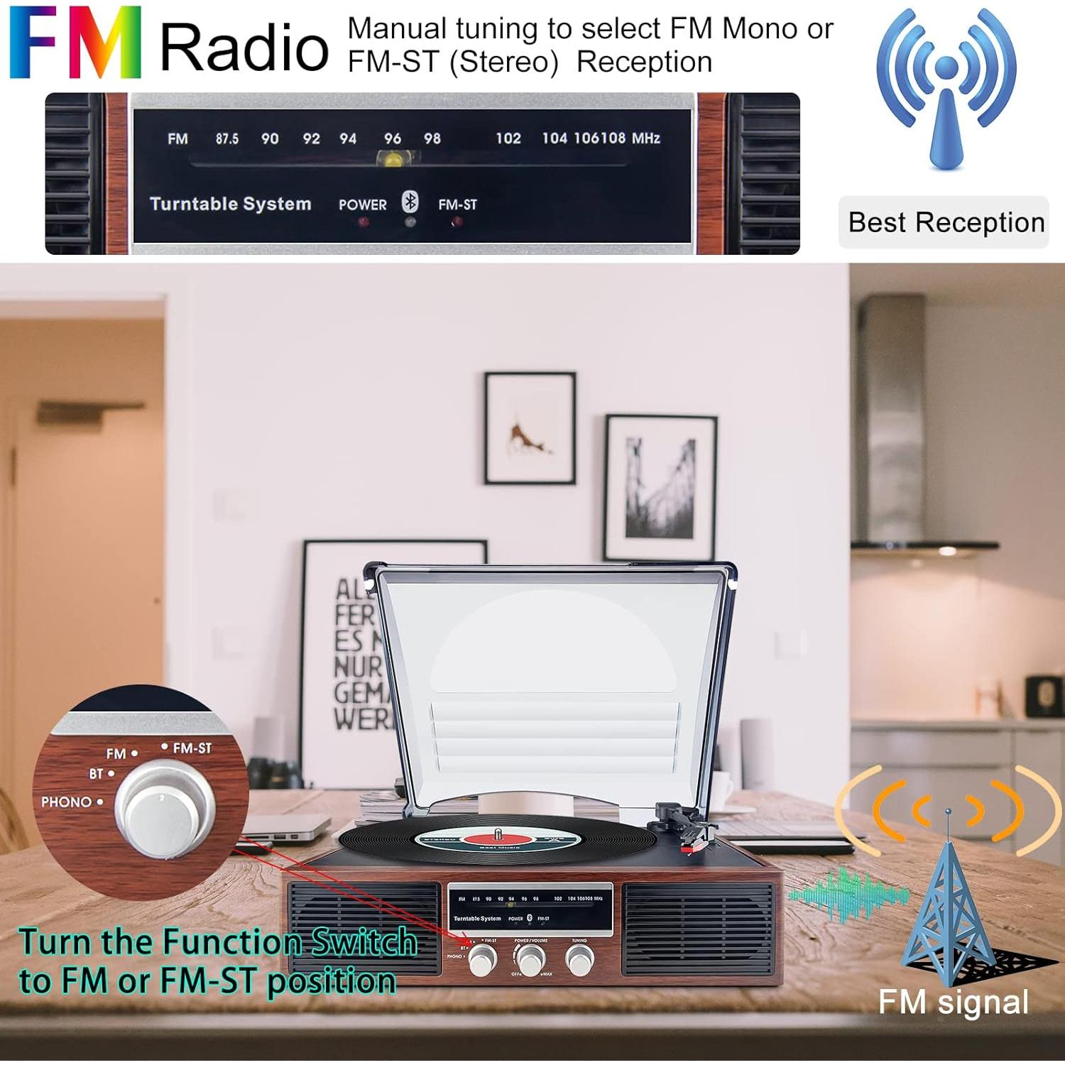 Reproductor de Vinilo Bluetooth LUXSWAY DY-138BT 3 Velocidades