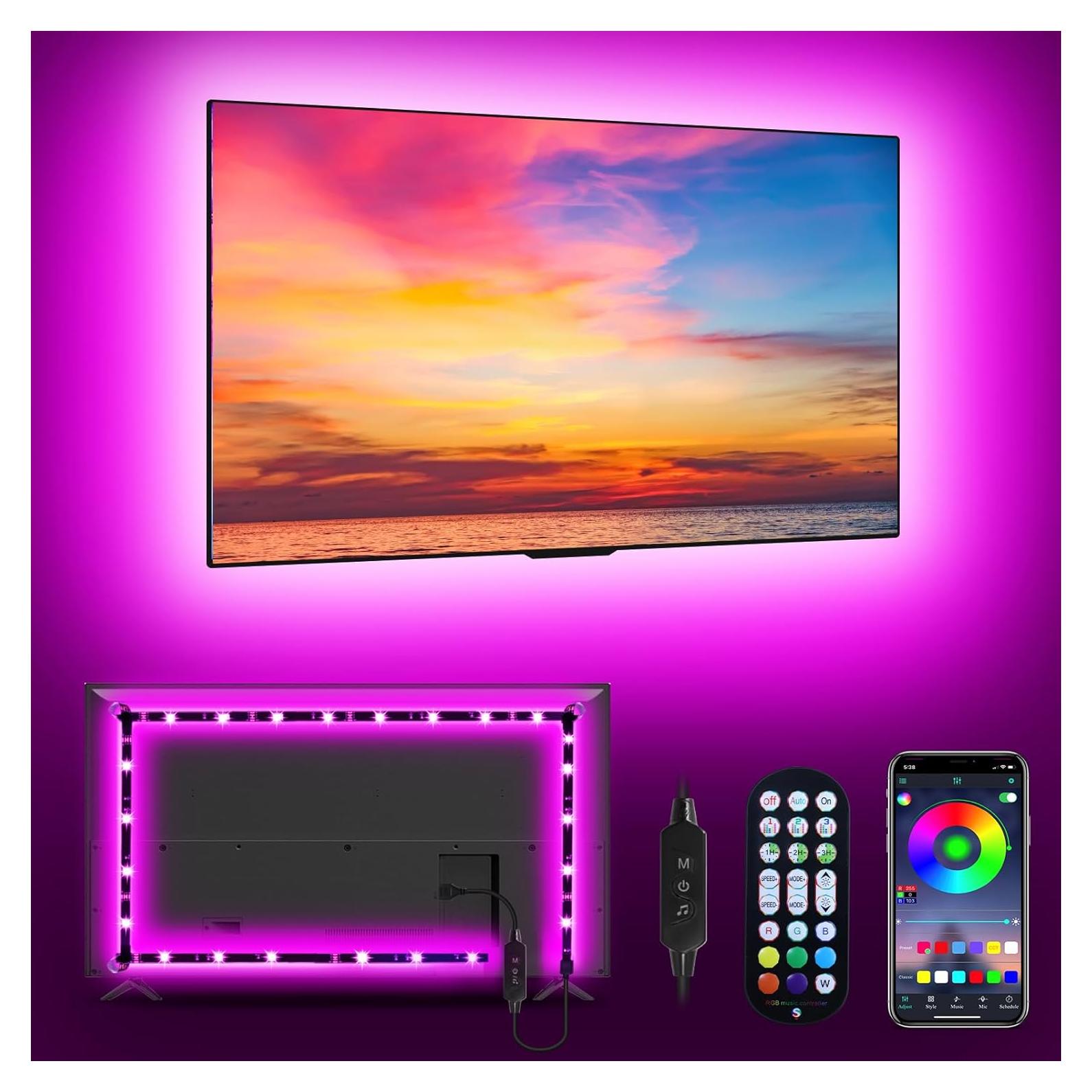 Tira de luces LED RGB MATICOD 3m USB para TV 32-43"