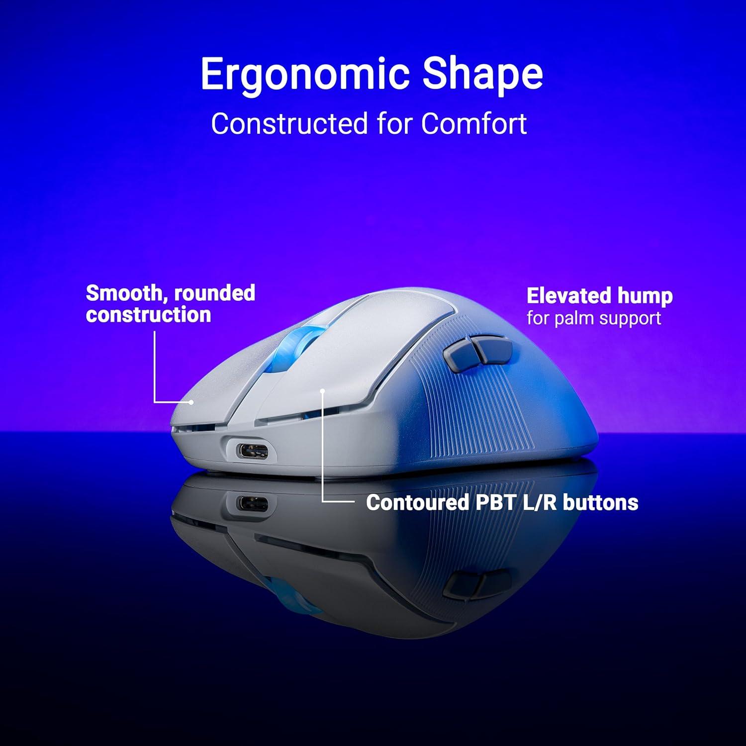 ASUS ROG Keris II Ace Wireless Gaming Mouse, 54g Lightweight, AimPoint Pro 42K Optical Sensor, Optical Micro Switches, SpeedNova Wireless, ROG Polling Rate Booster, Esports & FPS Gaming, White