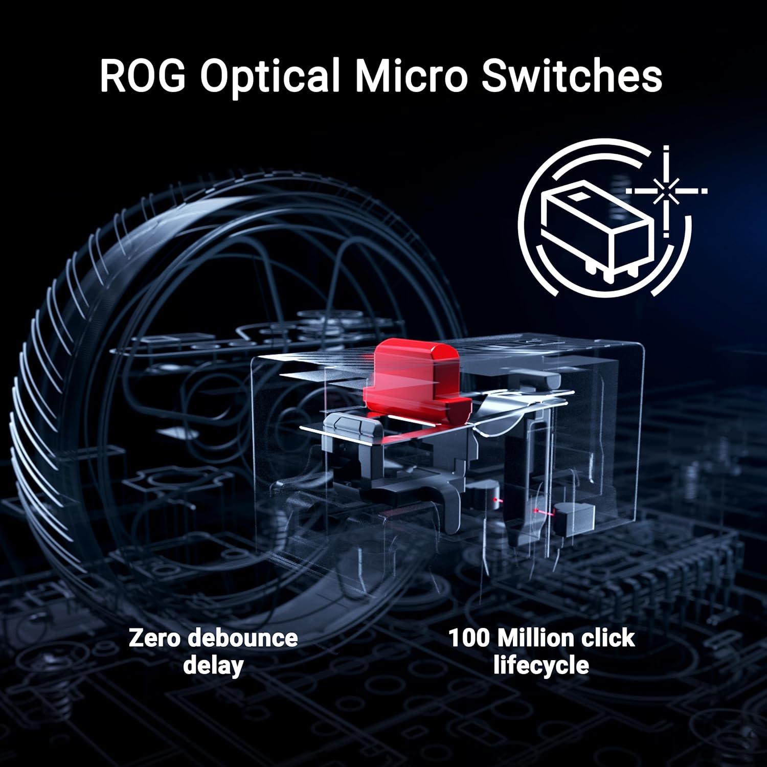 ASUS ROG Keris II Ace Wireless Gaming Mouse, 54g Lightweight, AimPoint Pro 42K Optical Sensor, Optical Micro Switches, SpeedNova Wireless, ROG Polling Rate Booster, Esports & FPS Gaming, White