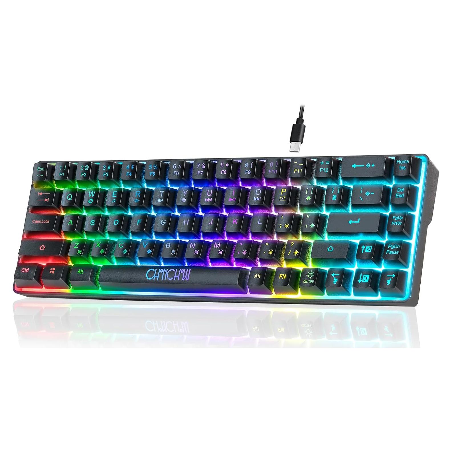 Teclado Gaming CHONCHOW RGB 60% 68 Teclas Compacto USB-C
