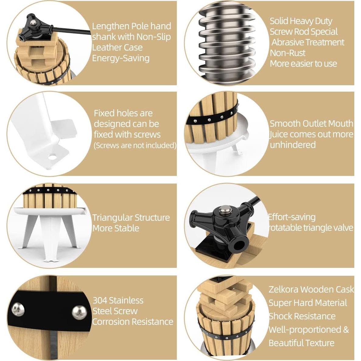 Prensa de Frutas SQUEEZE master 6L Exprimidor Vintage Manual