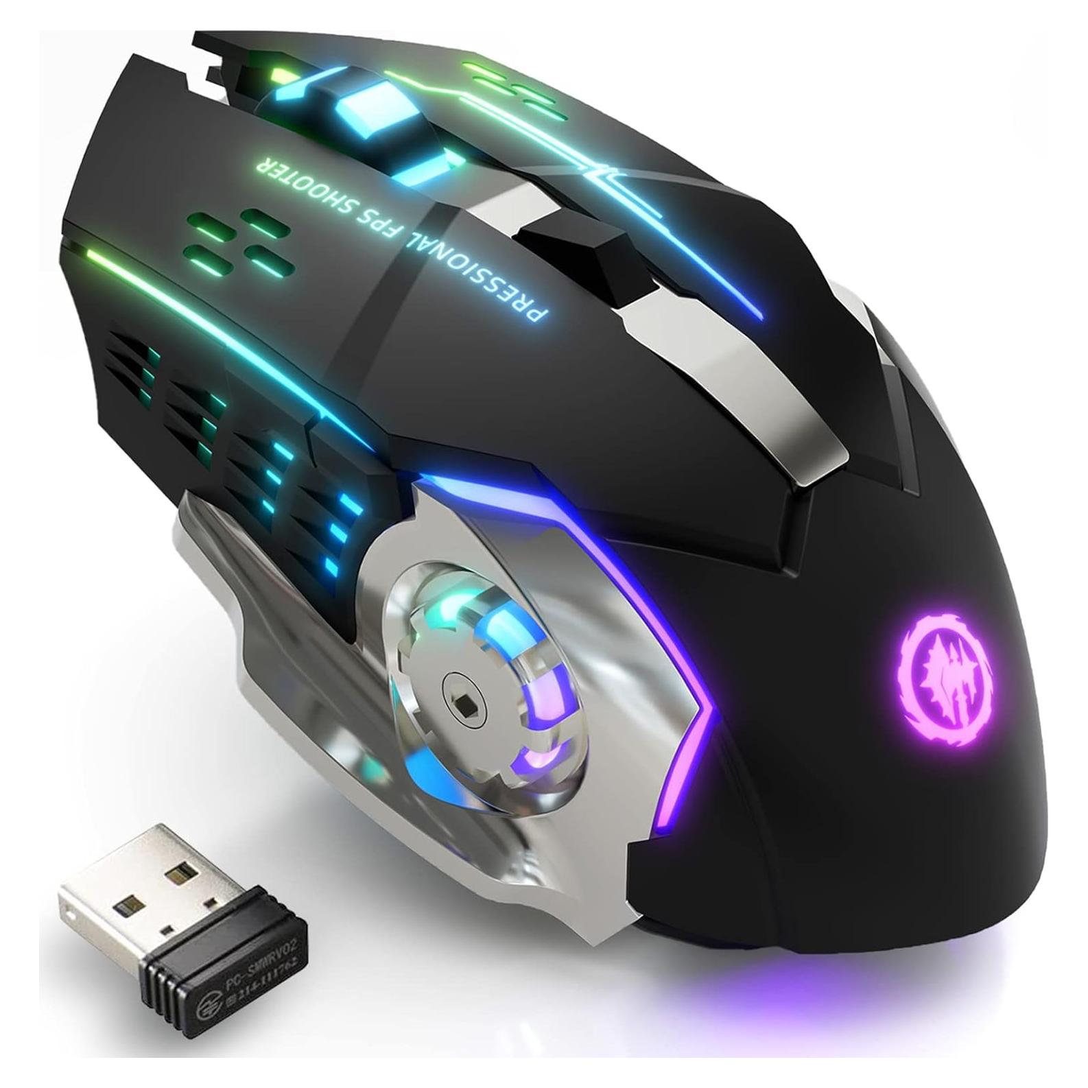 Ratón Gaming Inalámbrico MELOGAGA MS010 RGB Recargable