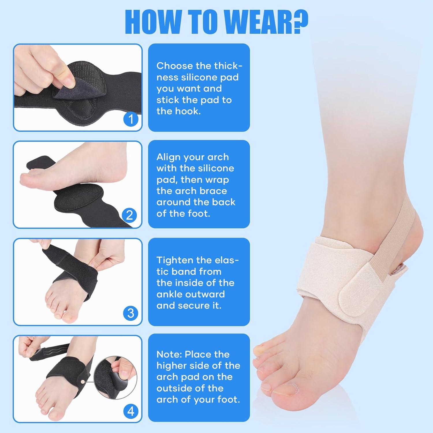 Férulas de Soporte de Arco Vigorwise para Pie Plano - 1 Par Beige