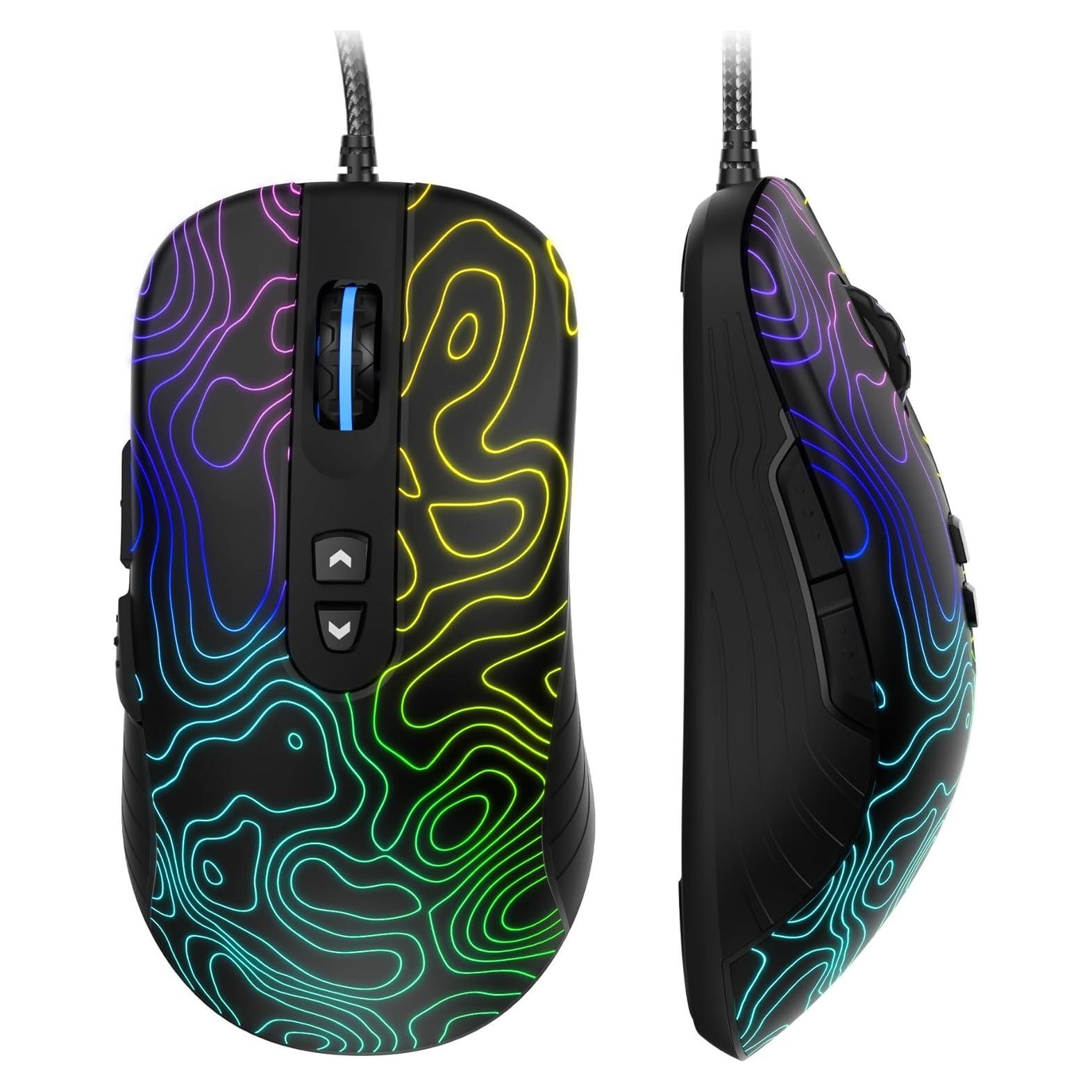 Ratón Gaming Womier G706 RGB 12800 DPI Con Cable Negro