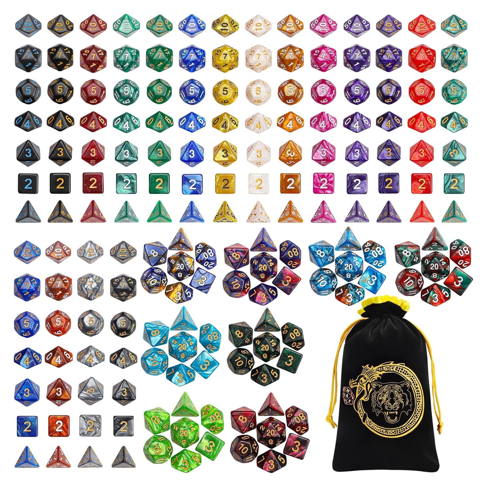 Conjunto de Dados CiaraQ DND - 26 Sets de Dados Poliedricos