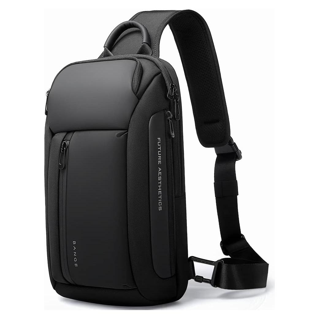 BANGE Bolsa Cruzada Impermeable para Hombres - Negro