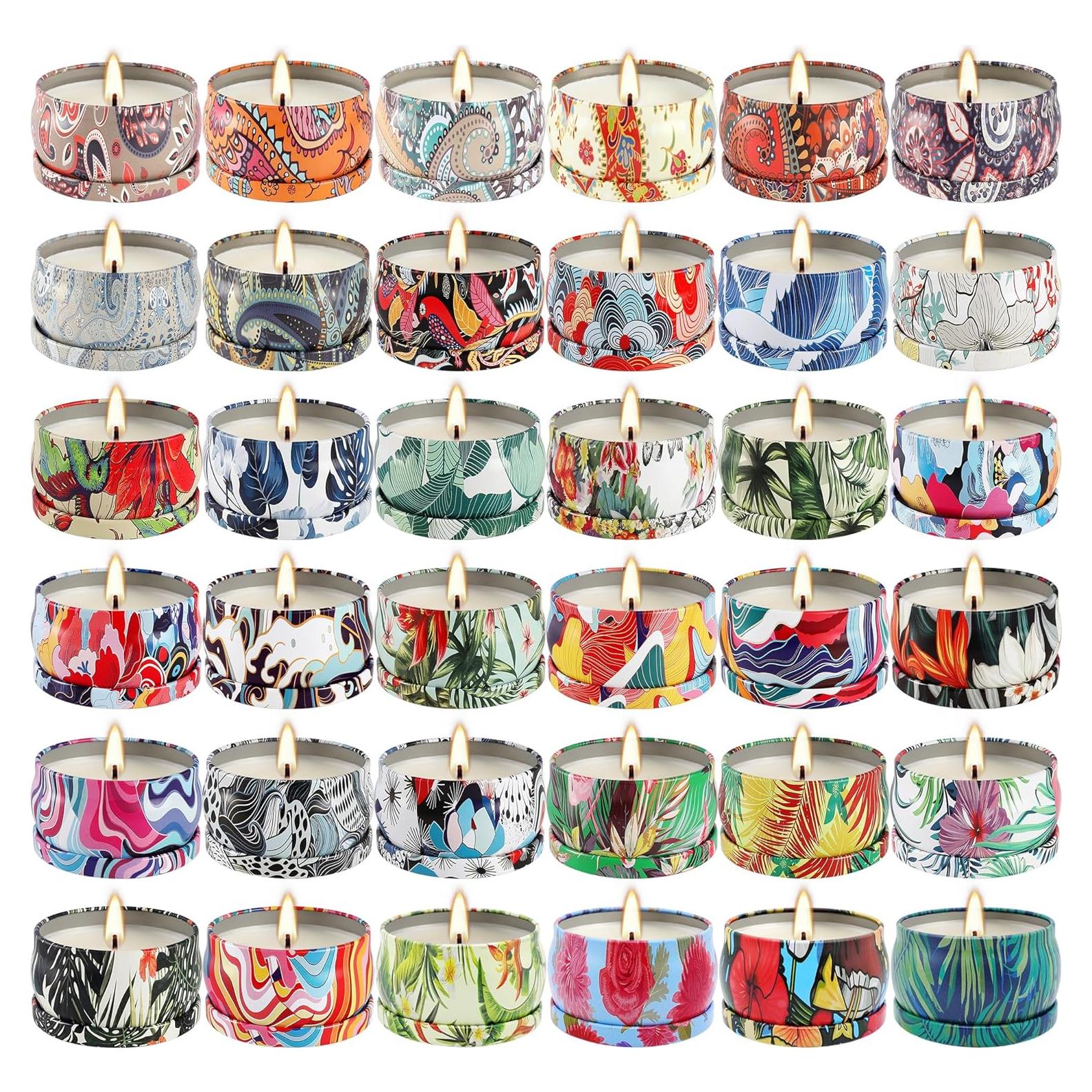 Set de 36 Velas Aromáticas Howemon - Cera de Soja Natural