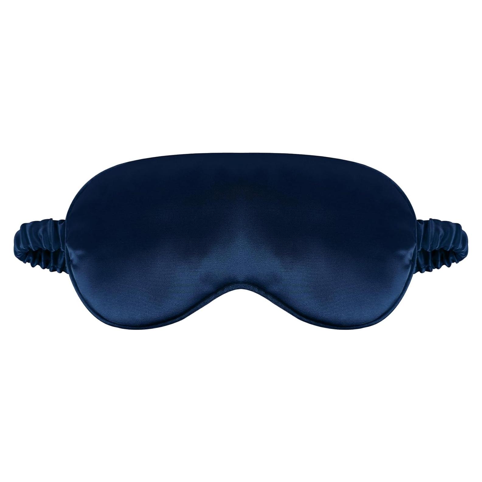 Máscara de Sueño de Seda QIANCAIWANG Azul Oscuro 21.5x9.5cm