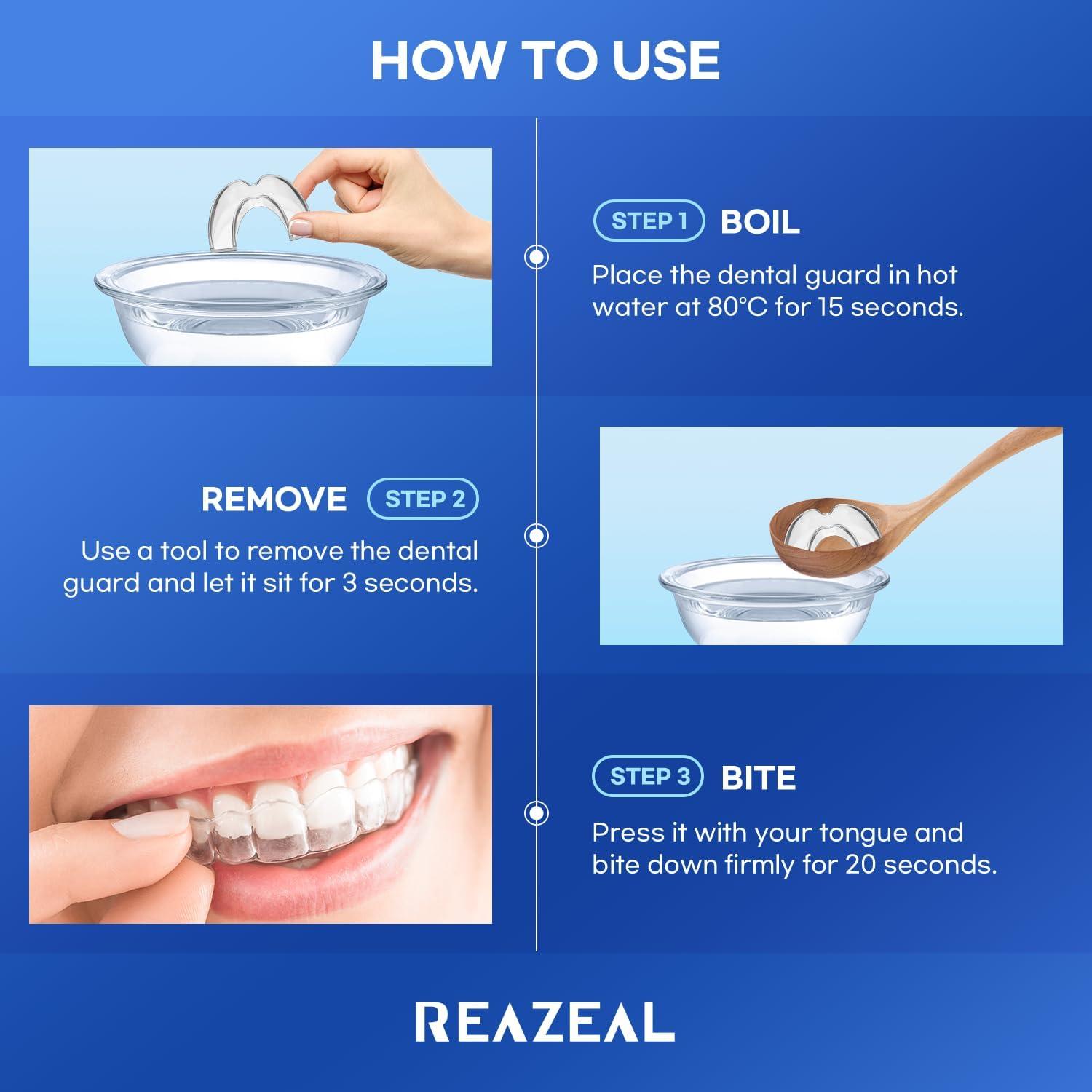 Protector Bucal Moldeable Reazeal para Bruxismo - 4 Unidades