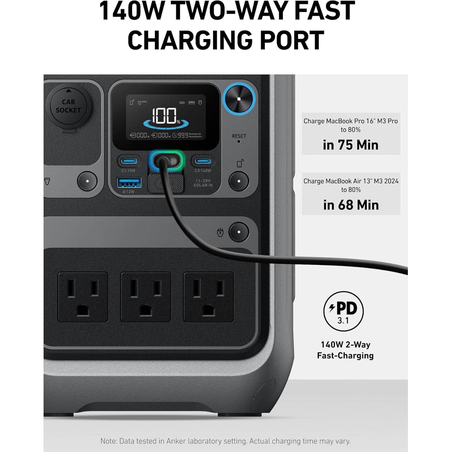 Estación de Energía Portátil Anker SOLIX C300 288Wh 300W