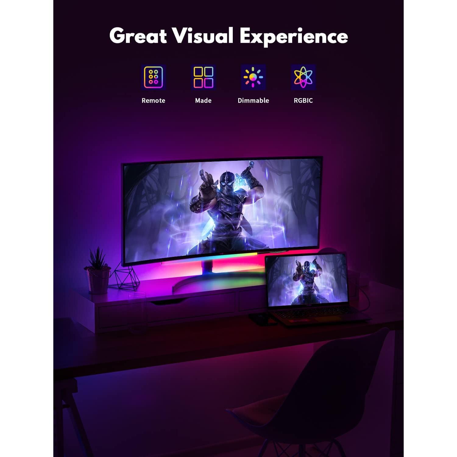 Barra de Luz RGB JUSJUBR 30.48 cm Control Remoto USB