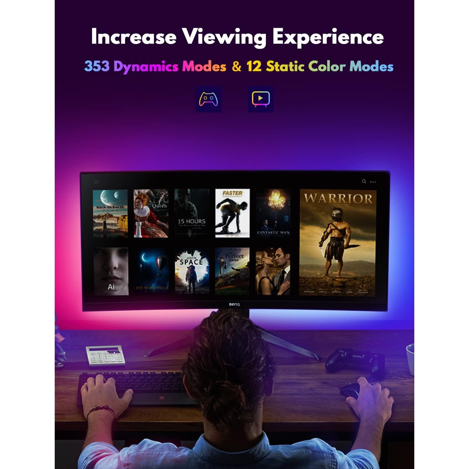 Barra de Luz RGB JUSJUBR 30.48 cm Control Remoto USB