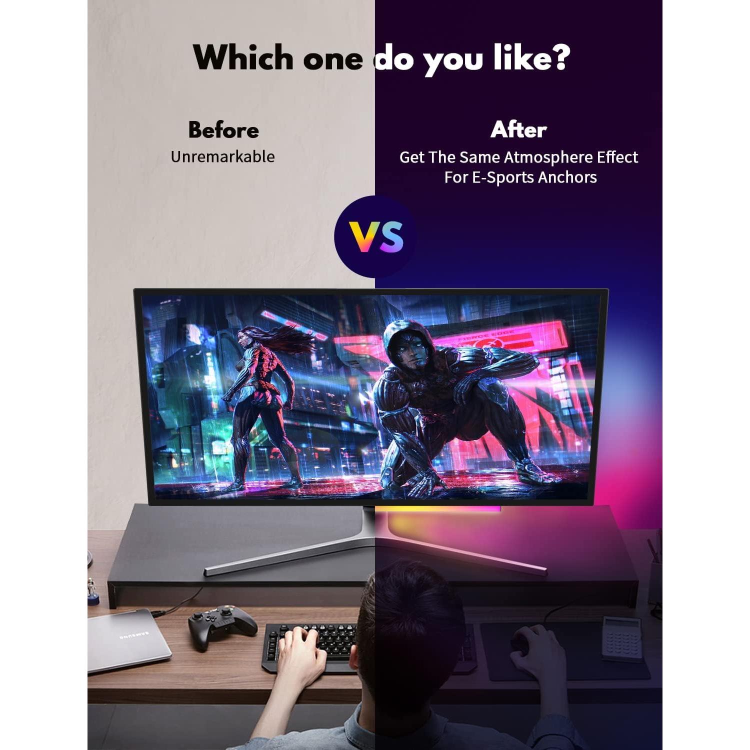 Barra de Luz RGB JUSJUBR 30.48 cm Control Remoto USB