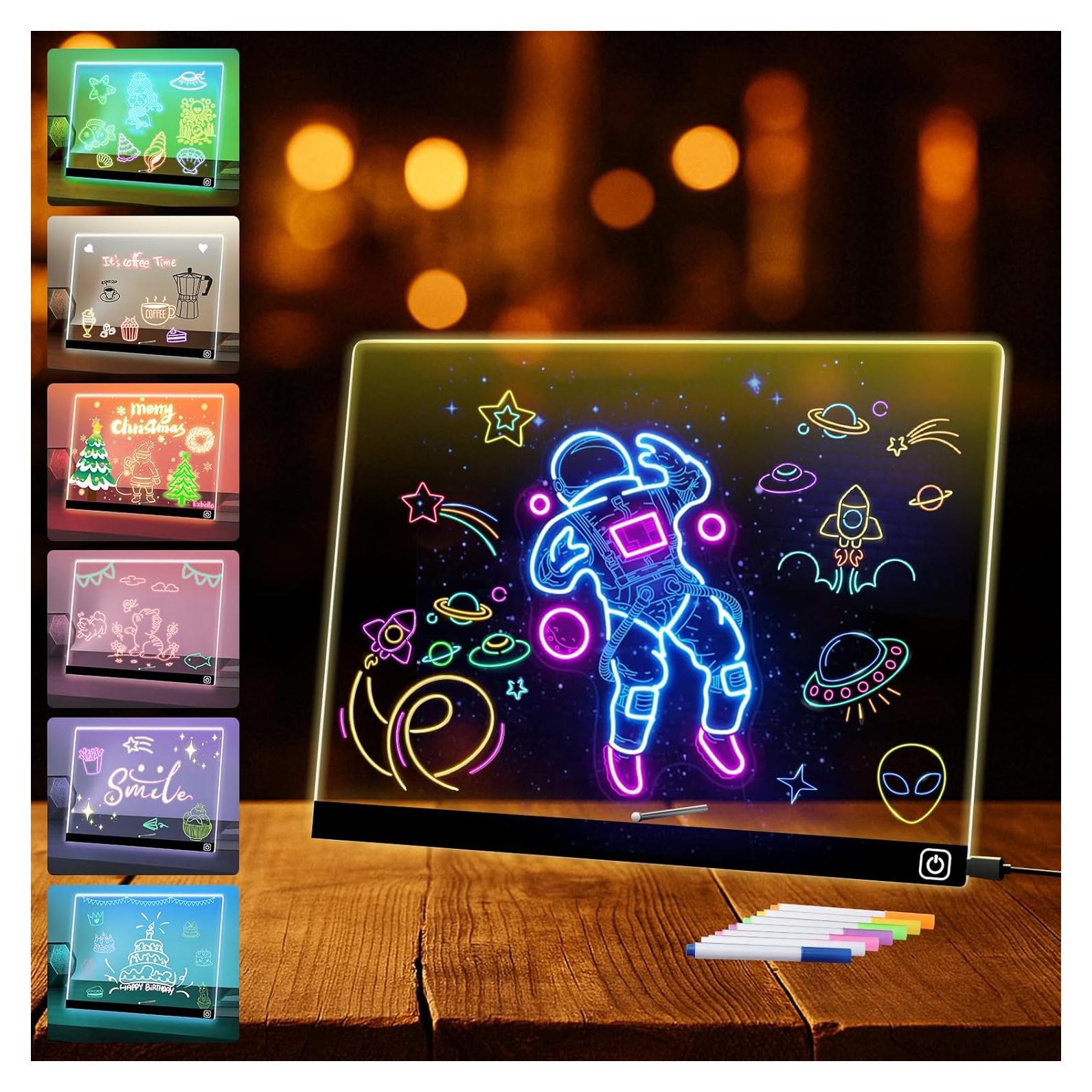 Tablero de Dibujo LED Exbelle 35.5 cm 7 Colores Borrable