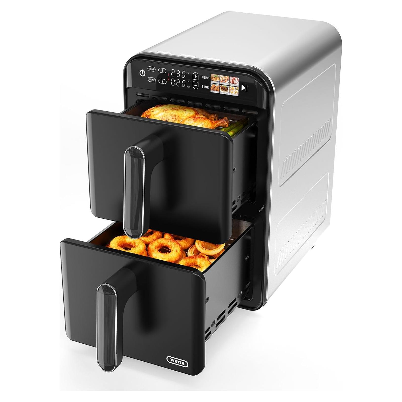 Freidora de Aire WETIE KKZ-12D020AA-H 11.6QT Doble Cesta