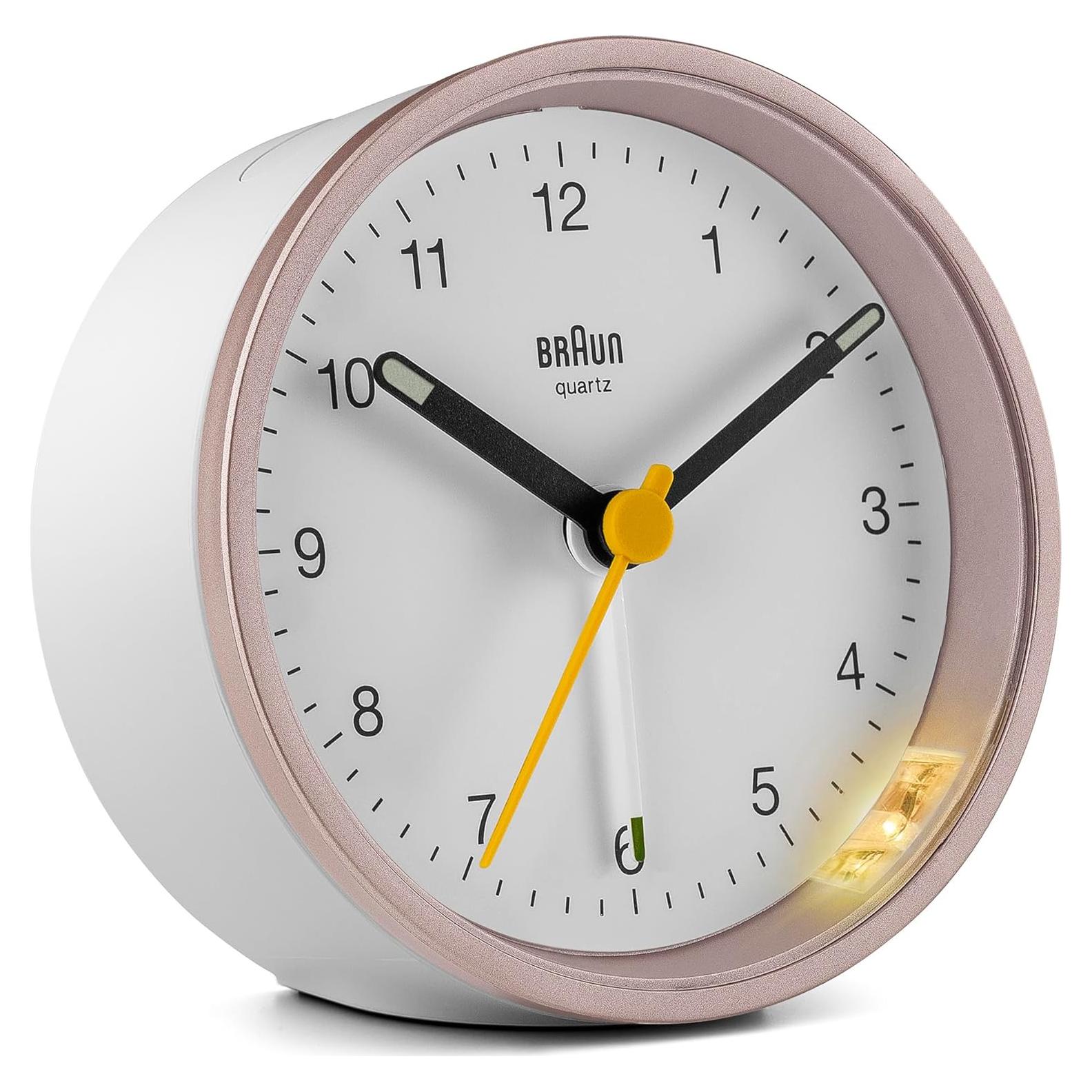 Reloj Despertador Analógico Braun BC12PW Rosa con Luz