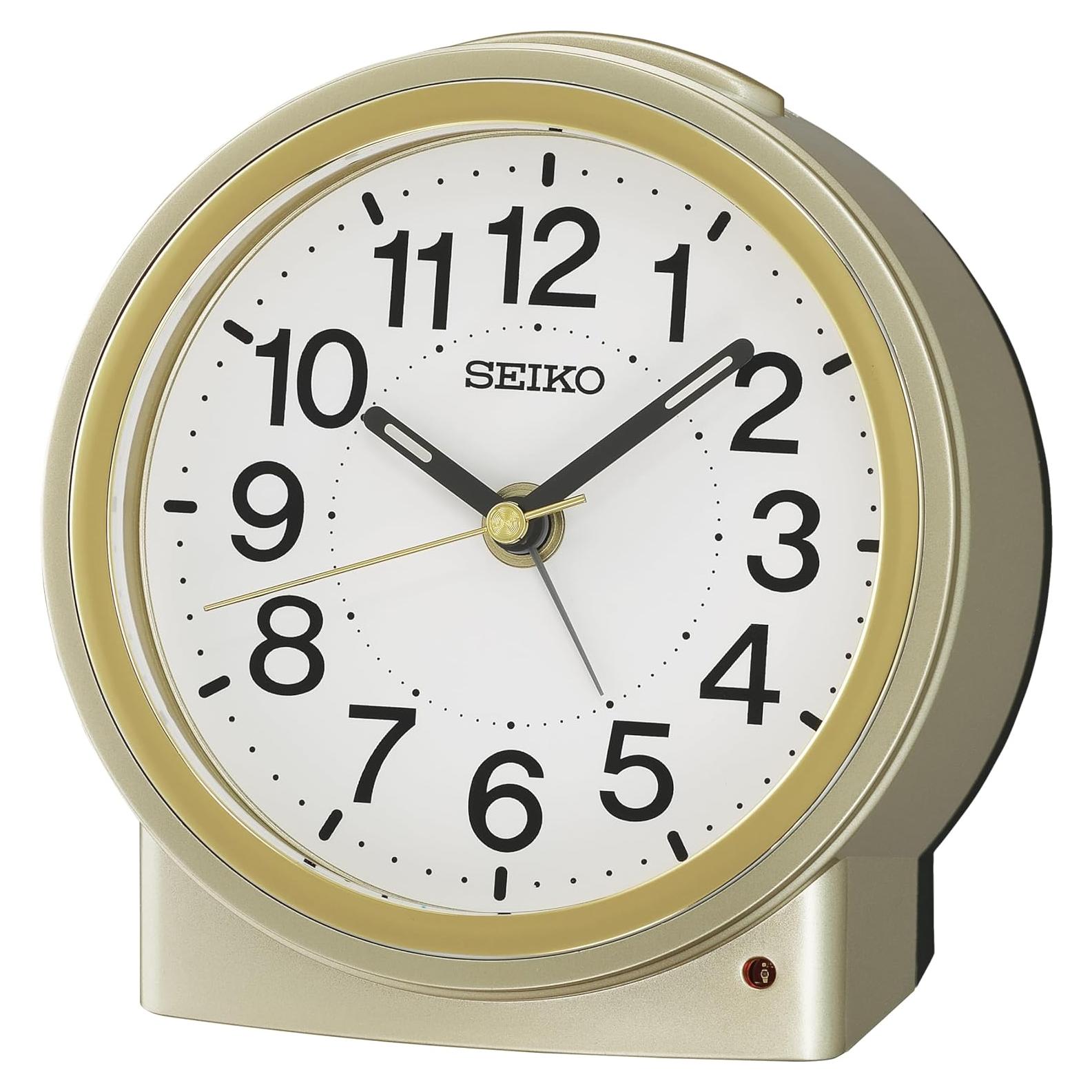 Reloj Despertador Analógico Seiko QHE199GLH Silencioso Dorado