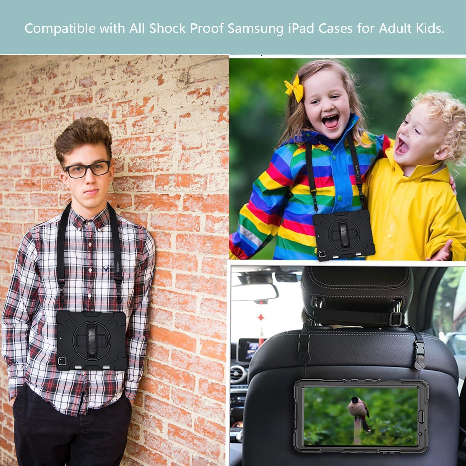 Paquete de 3 correas ajustables Gowjaw para hombro - Nylon negro