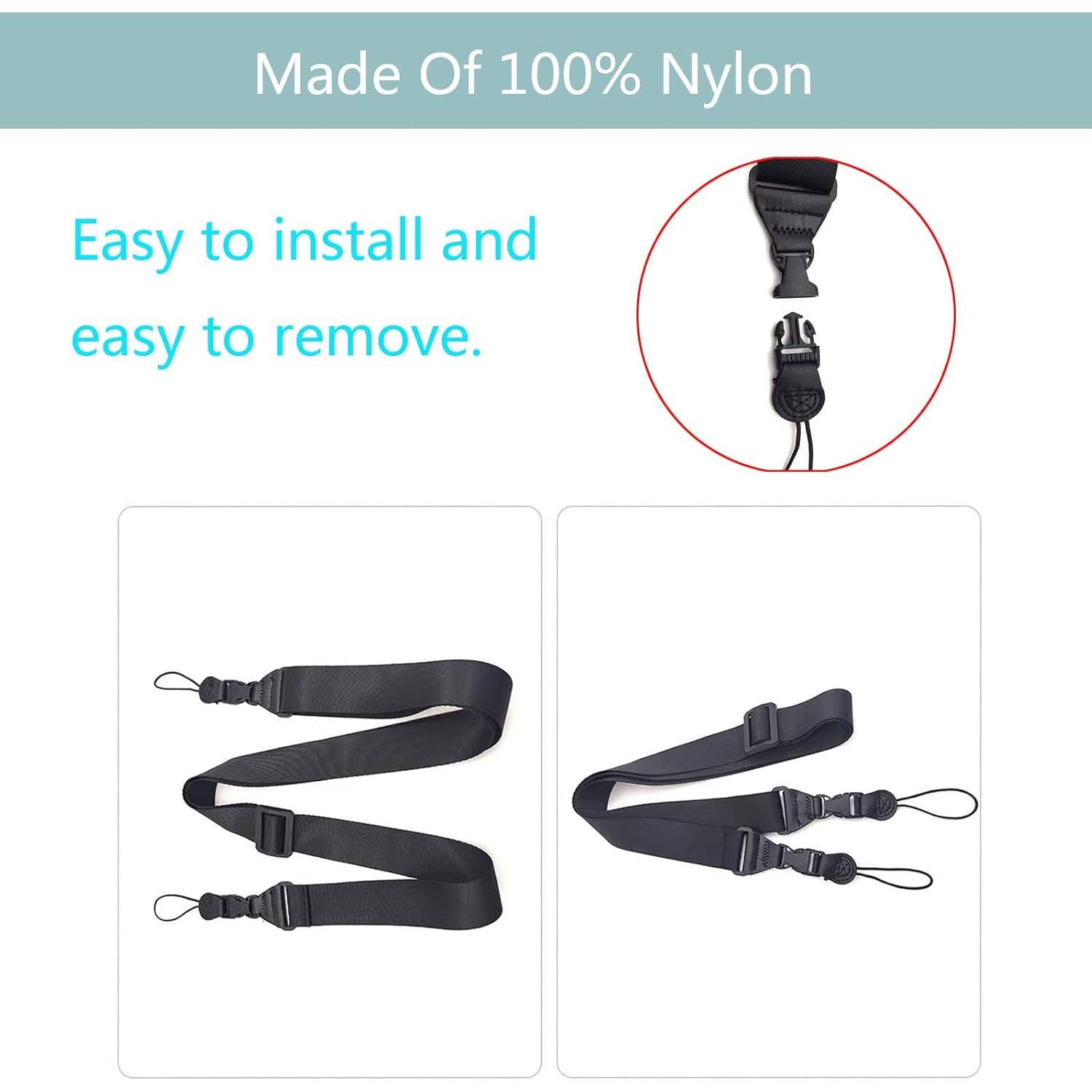 Paquete de 3 correas ajustables Gowjaw para hombro - Nylon negro