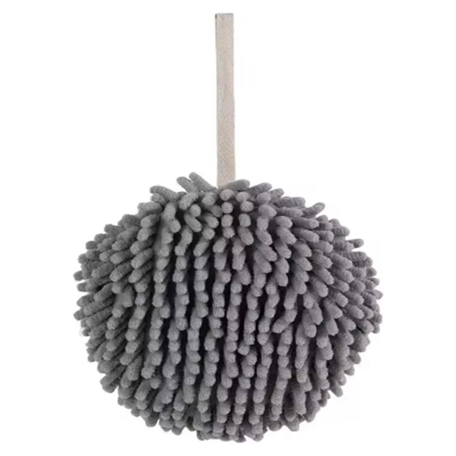 Toalla de Mano Chenille Microfibra Gris 17x17cm Secado Rápido