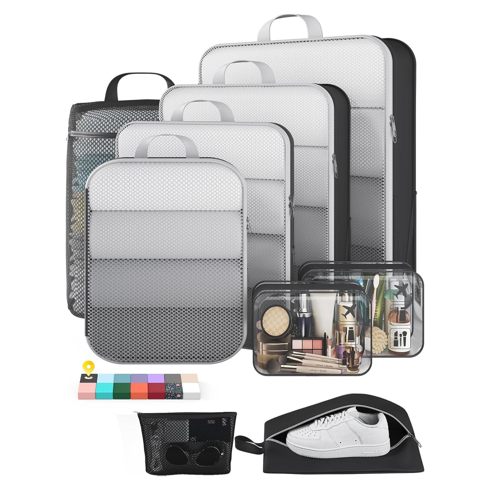 Set de 9 Cubos de Compresión Veken para Viaje Negro