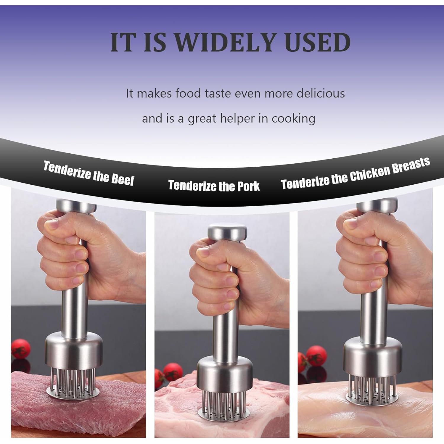 Herramienta Ablandadora de Carne Hillokyeah con 21 Agujas Acero Inoxidable