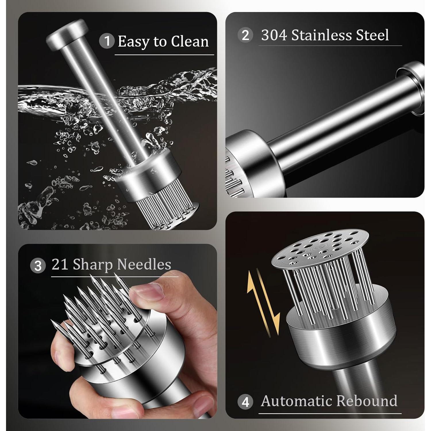 Herramienta Ablandadora de Carne Hillokyeah con 21 Agujas Acero Inoxidable