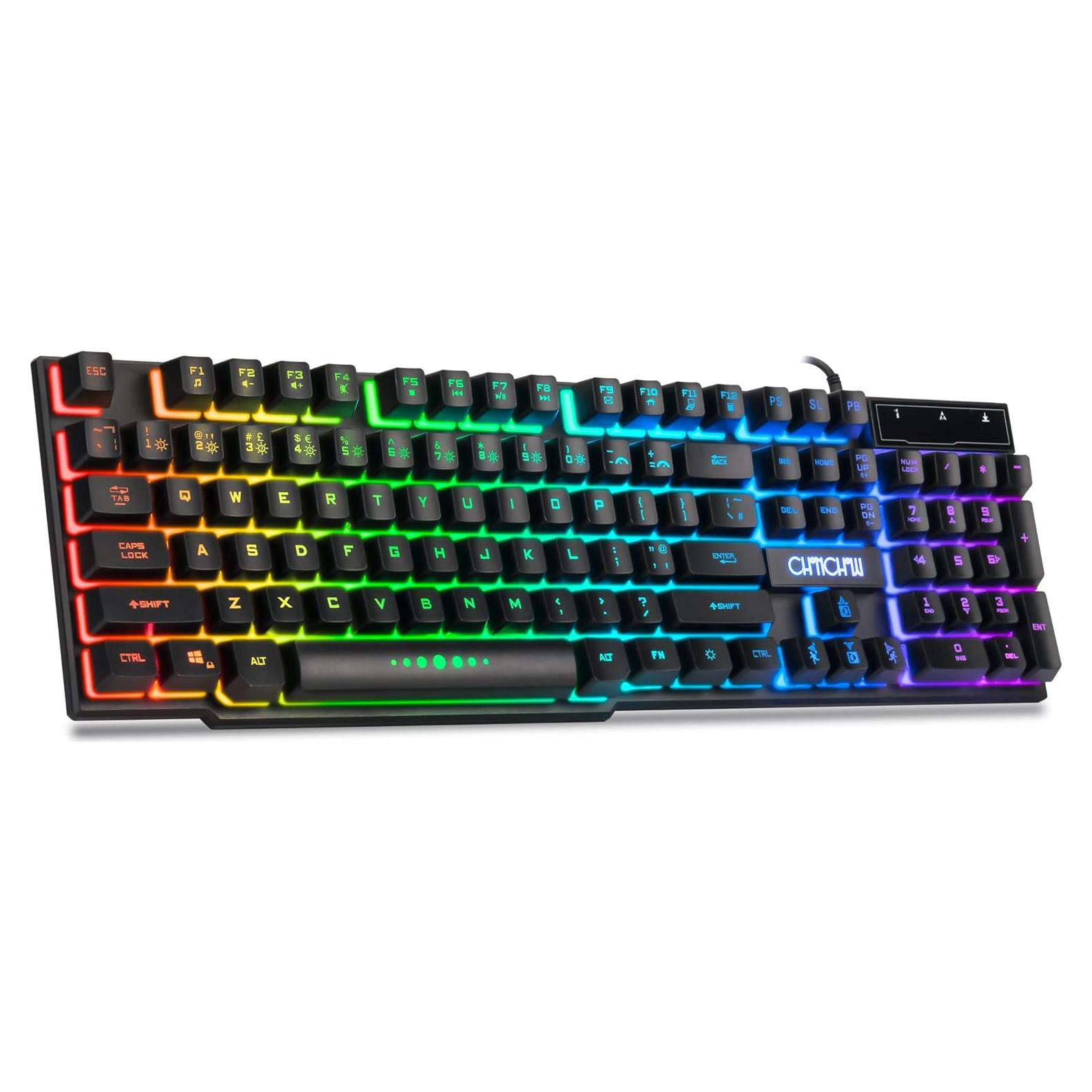Teclado Gaming CHONCHOW Mecánico RGB USB 104 Teclas Negro