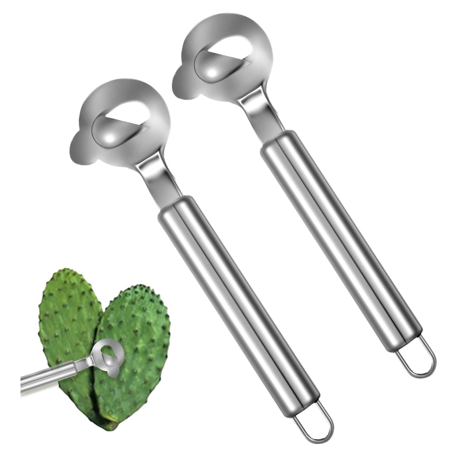 Paquete de 2 Cucharas Peladoras de Cactus IANFAN Acero Inoxidable