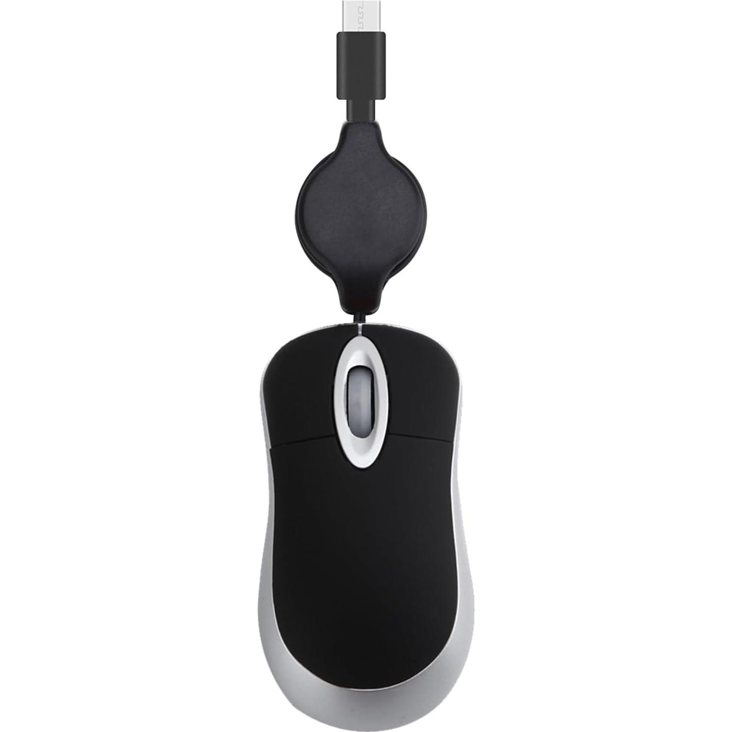 Ratón Mini USB C Retráctil Gong Fang Hua 1600 DPI Negro