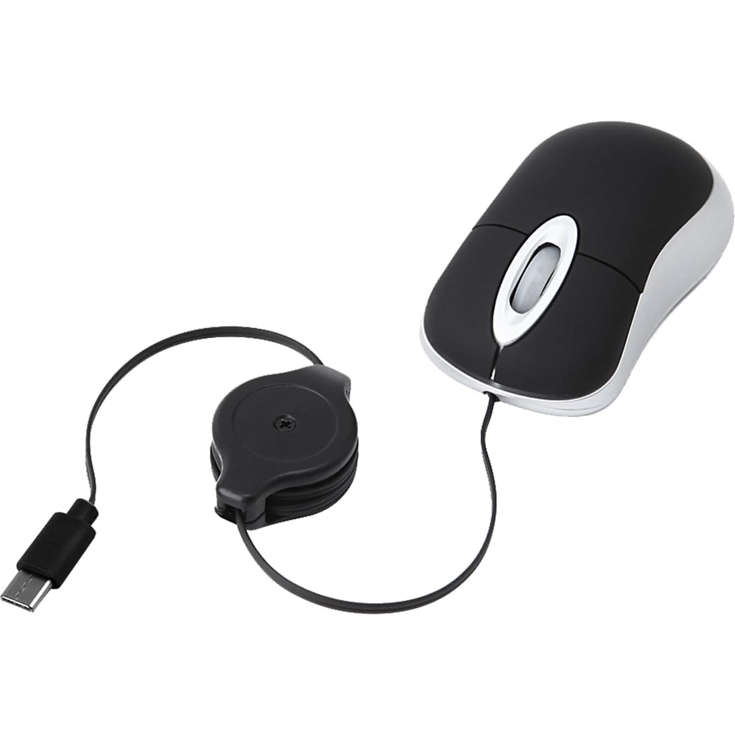 Ratón Mini USB C Retráctil Gong Fang Hua 1600 DPI Negro